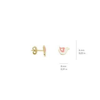 14 Ayar Altın Kuş Çocuk Küpe