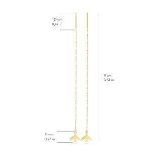 14 Ayar Altın Kuş Sallantı Zincir Tek Küpe