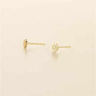 14 Ayar Altın Minik Çiçek Küpe