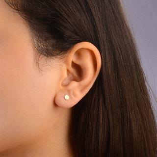 14 Ayar Altın Minik Yuvarlak Küpe