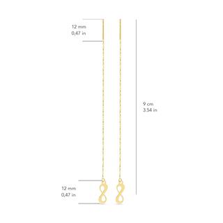 14 Ayar Altın Sonsuzluk Sallantı Zincir Tek Küpe