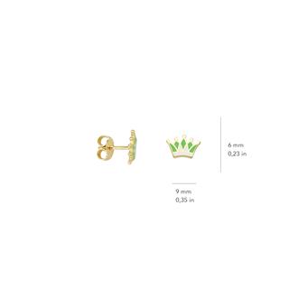 14 Ayar Altın Taç Çocuk Küpe