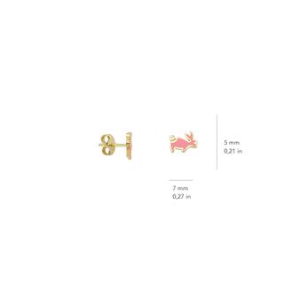 14 Ayar Altın Tavşan Çocuk Küpe