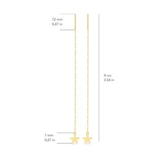 14 Ayar Altın Yıldız Sallantı Zincir Tek Küpe