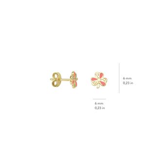 14 Ayar Altın Yonca Çocuk Küpe