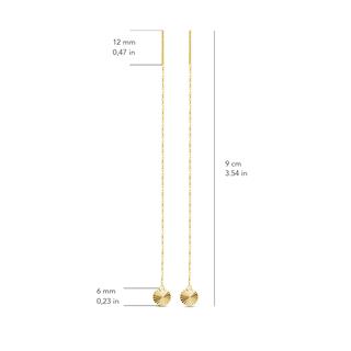 14 Ayar Altın Yuvarlak Sallantı Zincir Tek Küpe