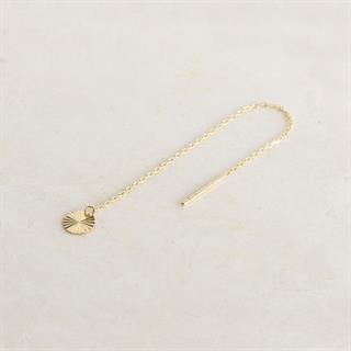 14 Ayar Altın Yuvarlak Sallantı Zincir Tek Küpe