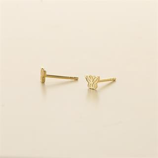 14 Ayar Minik Kelebek Desenli Altın Küpe