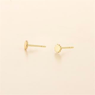 14 Ayar Minik Tırtıklı Altın Küpe