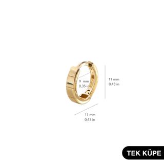 14 Ayar Altın Tek Halka Küpe