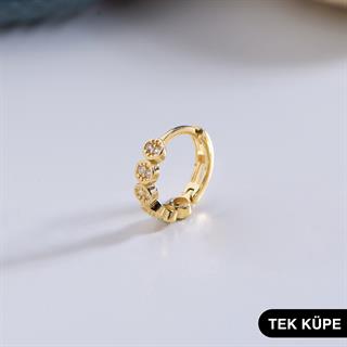 14 Ayar Altın Tek Halka Küpe