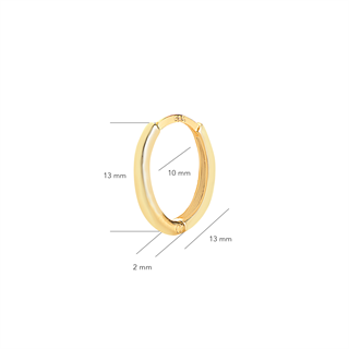 14 Ayar Sade Tek Halka Altın Küpe