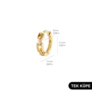 14 Ayar Tek Halka Altın Küpe