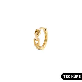 14 Ayar Tek Halka Altın Küpe