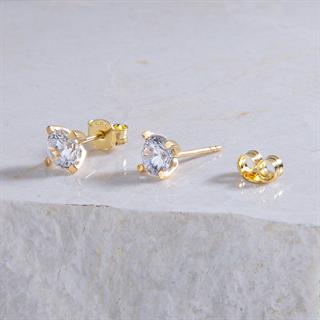 14 Ayar Tektaş Altın Küpe