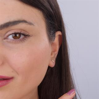 14 Ayar Tektaş Altın Küpe