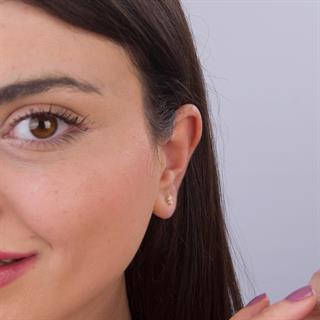 14 Ayar Tektaş Altın 5 mm Küpe