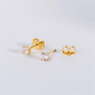 14 Ayar Tektaş Altın Küpe