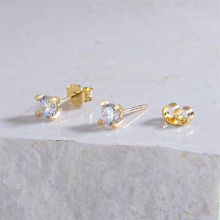 14 Ayar Tektaş Altın Küpe