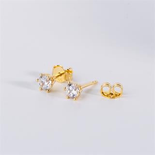 14 Ayar Tektaş Altın 5 mm Küpe