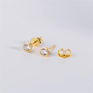 14 Ayar Tektaş 4.5 mm Altın Küpe