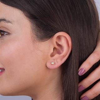 14 Ayar Tektaş 4.5 mm Altın Küpe