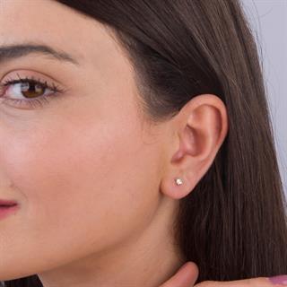 14 Ayar Tektaş Altın Küpe