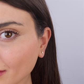 14 Ayar Tektaş 6 mm Altın Küpe