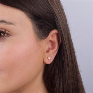 14 Ayar Tektaş 6 mm Altın Küpe