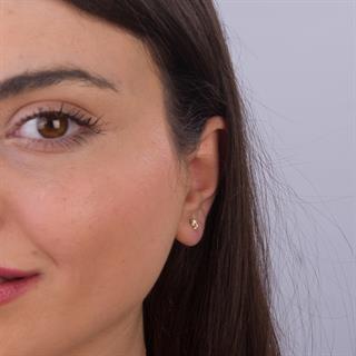 14 Ayar Tektaş Altın Küpe