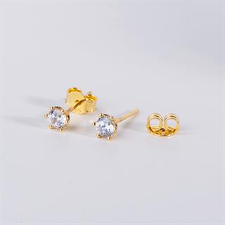 14 Ayar Tektaş Altın Küpe