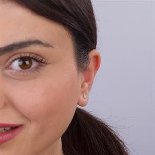 14 Ayar Tektaş Altın Küpe