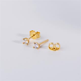 14 Ayar Tektaş Altın Küpe