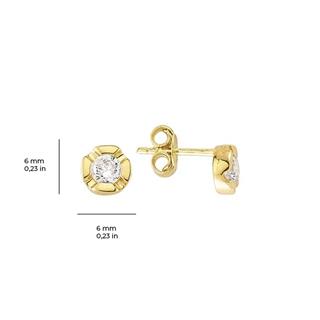 14 Ayar Tektaş Altın Küpe