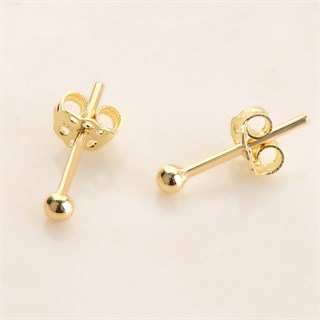 14 Ayar 2 mm Altın Top Küpe