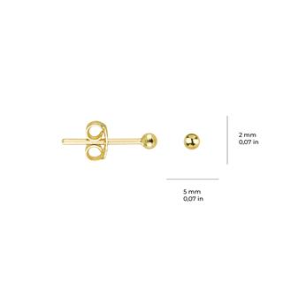 14 Ayar 2 mm Altın Top Küpe