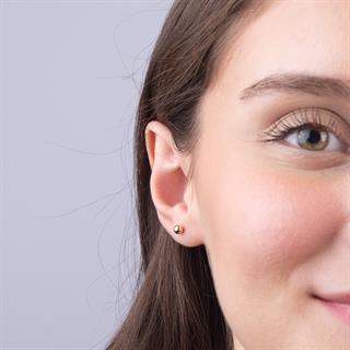 14 Ayar 4 mm Altın Top Küpe