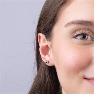 14 Ayar 5 mm Parlak Altın Top Küpe