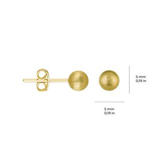 14 Ayar 5 mm Simli Altın Top Küpe