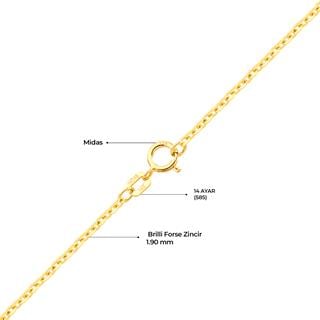 14 Ayar 45 cm Brilli Forse Altın Zincir Kolye