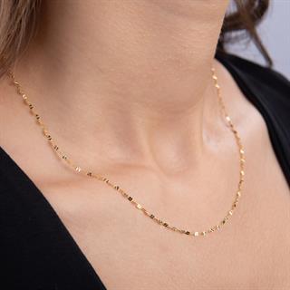 14 Ayar 45 cm Desenli Fantezi Altın Zincir Kolye