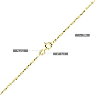 14 Ayar 45 cm Desenli Fantezi Altın Zincir Kolye