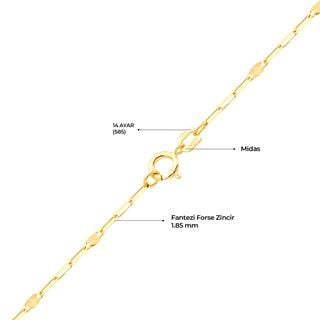 14 Ayar 45 cm Fantezi Forse Altın Zincir Kolye