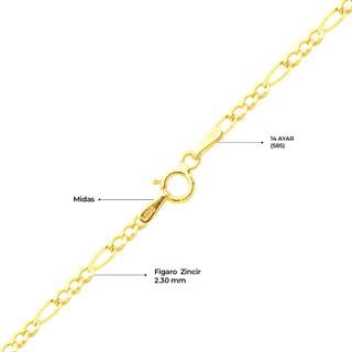 14 Ayar 45 cm Figaro Altın Zincir Kolye