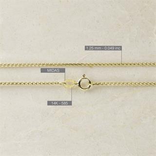 14 Ayar 45 cm Küp Altın Zincir Kolye