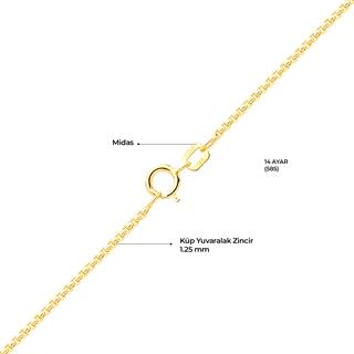 14 Ayar 45 cm Küp Altın Zincir Kolye