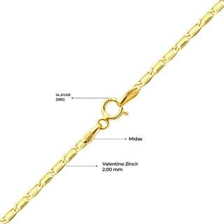 14 Ayar 45 cm Valentino Altın Zincir Kolye