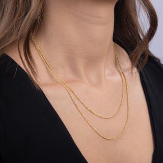 14 Ayar 50 cm İnce Halat Altın Zincir Kolye