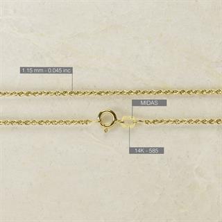 14 Ayar 50 cm İnce Halat Altın Zincir Kolye