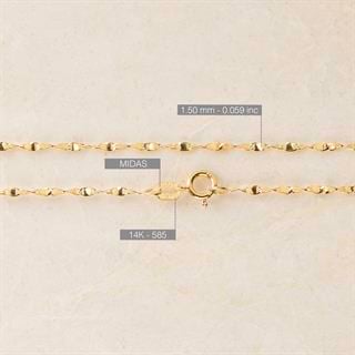 14 Ayar 50cm Valentino Burgu Altın Zincir Kolye